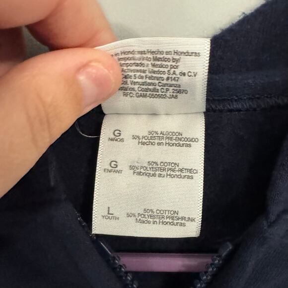 Gildan Heavy Blend Full Zip Hoodie Sweatshirt Quincy Notre Dame Youth Size Large - Picture 5 of 7